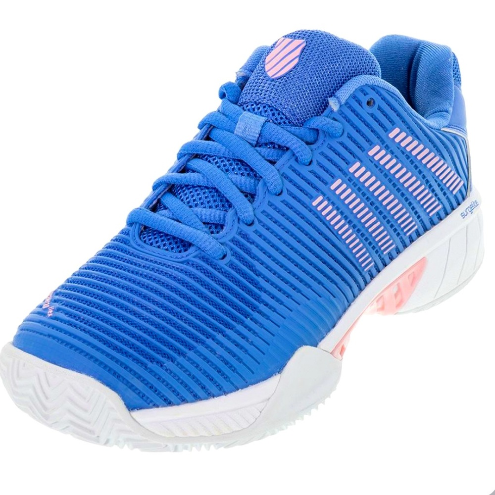 Women's Hypercourt Express 2 Clay Tennis Shoes Silver Lake Blue and White